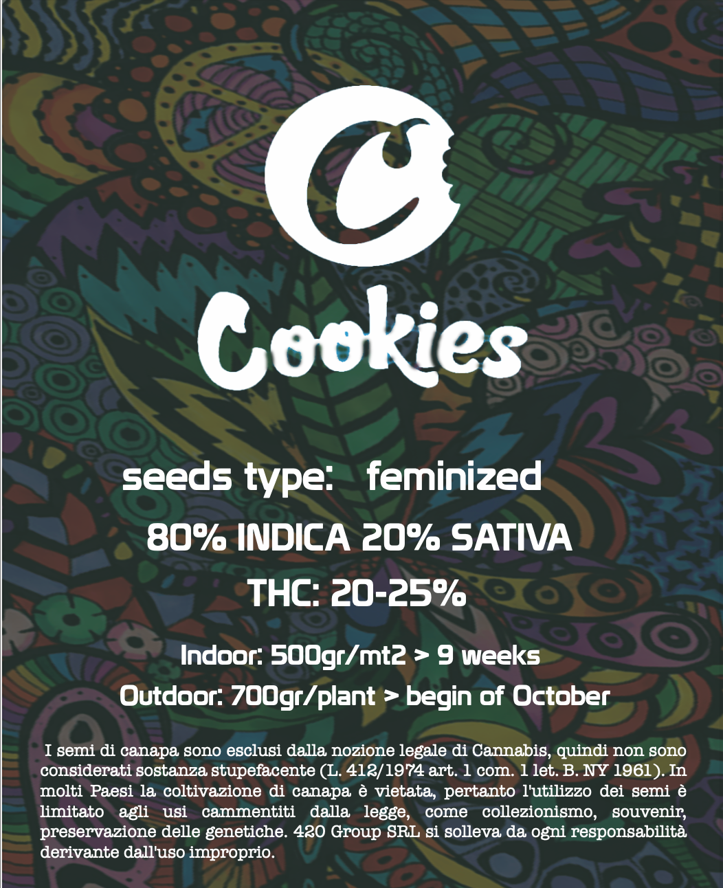 Cookies Feminisierte Cannabissamen - THC Cannabis Seeds - Cannabissamen kaufen | THC 20-25% - MamaMary