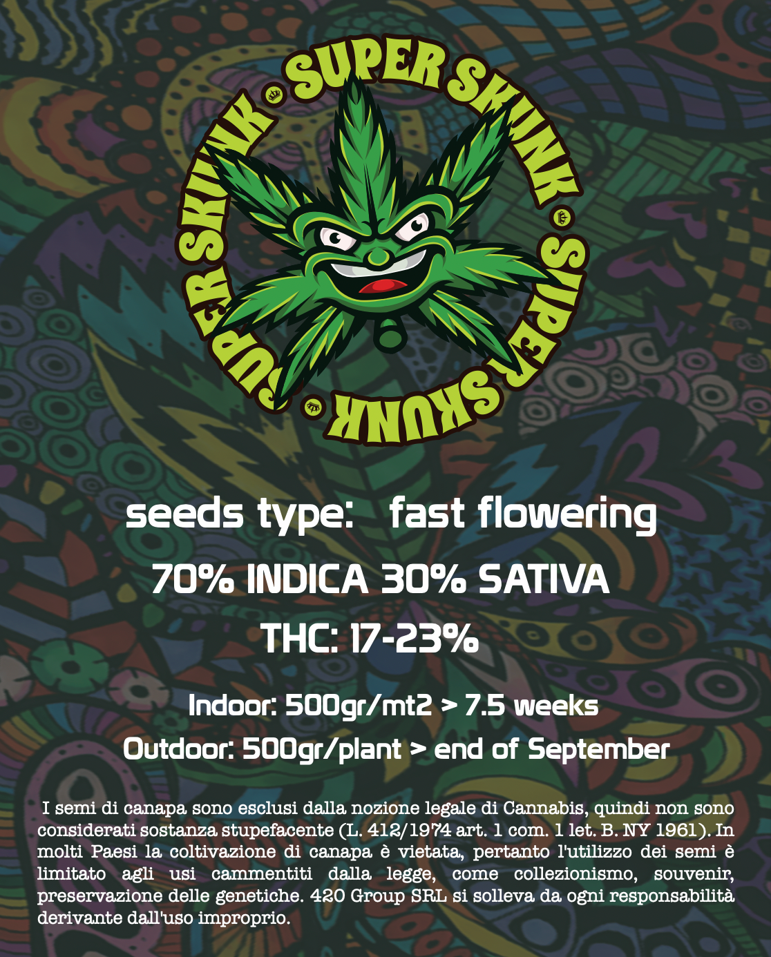Semillas de Cannabis Feminizadas Super Skunk THC Fast Seeds | THC 17-23% - MamaMary