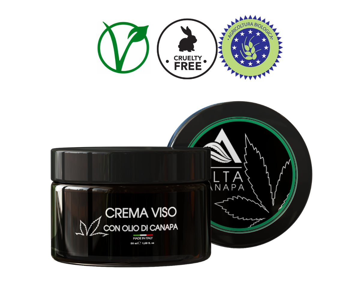 CREMA VISO ANTI-AGE OLIO DI CANAPA | 50 ML | NUTRIENTE RIGENERANTE - mamamary