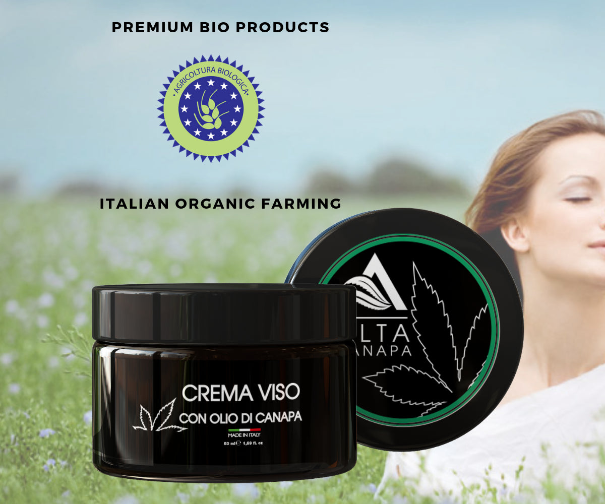CREMA VISO ANTI-AGE OLIO DI CANAPA | 50 ML | NUTRIENTE RIGENERANTE - mamamary