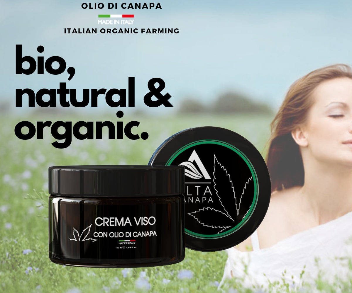 CREMA VISO ANTI-AGE OLIO DI CANAPA | 50 ML | NUTRIENTE RIGENERANTE - mamamary