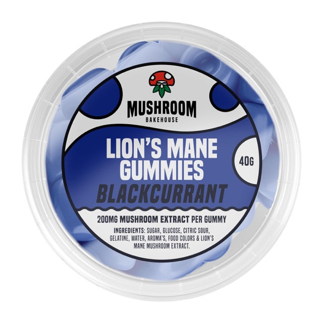 Mushroom Bakehouse Lion’s Mane Gummies Blackcurrant- mamamary