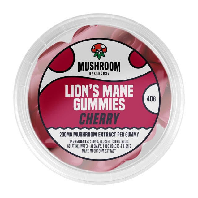Mushroom Bakehouse Lion’s Mane Gummies Cherry- mamamary