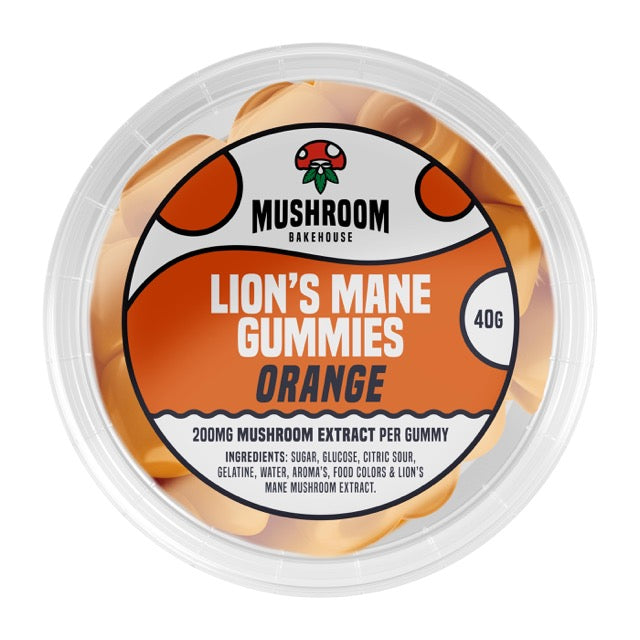 Mushroom Bakehouse Lion’s Mane Gummies Orange- mamamary