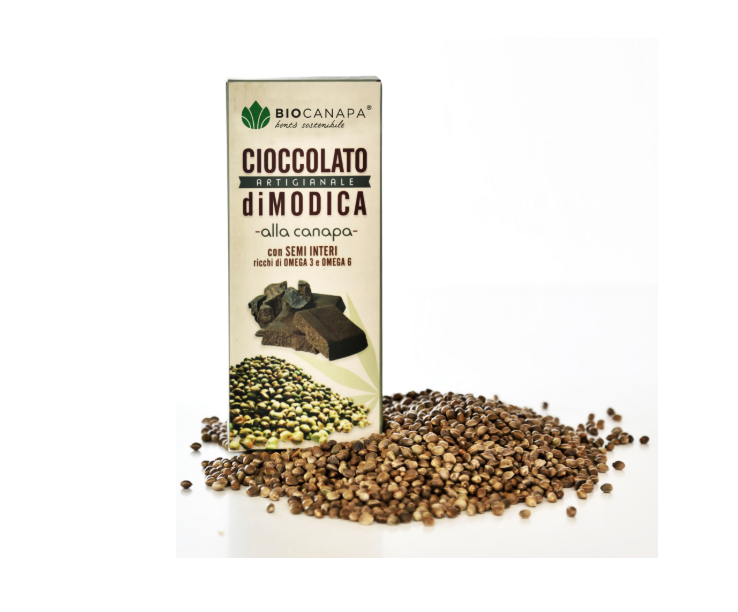 CIOCCOLATO DI MODICA CON SEMI DI CANAPA INTERI E ZUCCHERO DI CANNA - mamamary