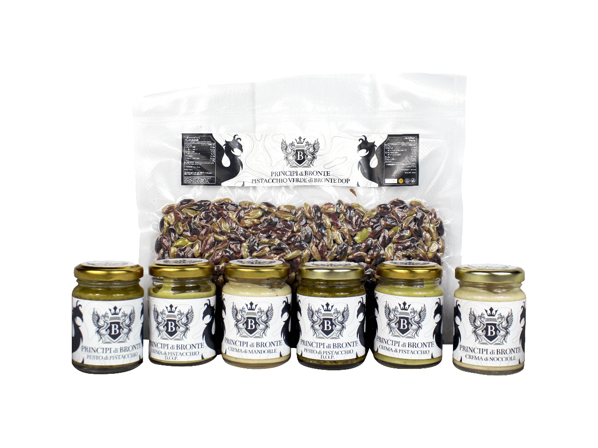 Combo box pistacchio sgusciato 200g più 6 boccette - mamamary