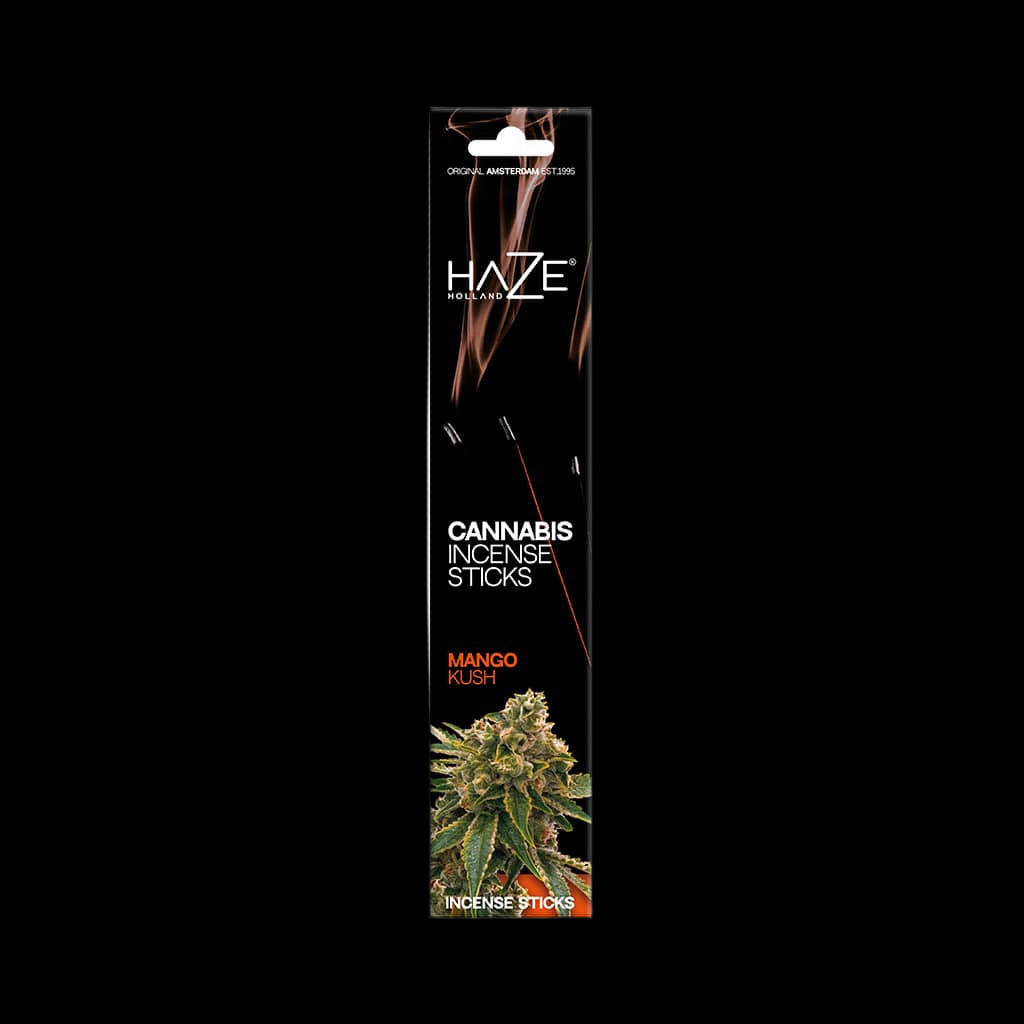 Box of mango kush cannabis scented incense sticks