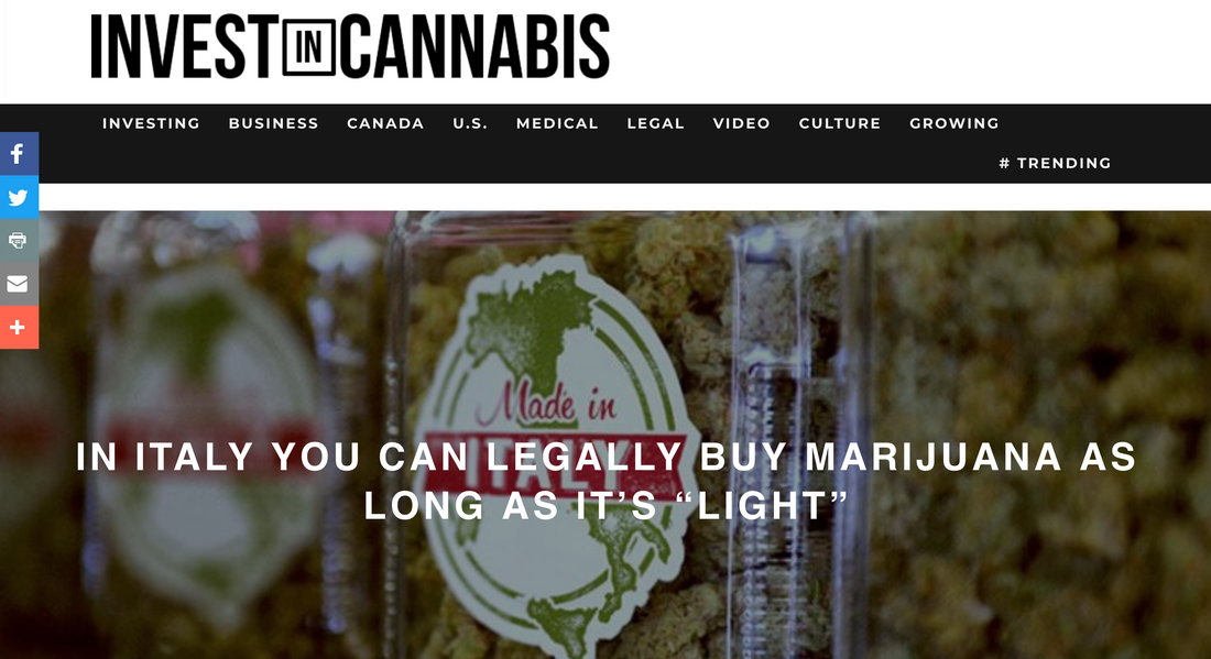 IN ITALY YOU CAN LEGALLY BUY MARIJUANA AS LONG AS IT’S “LIGHT”