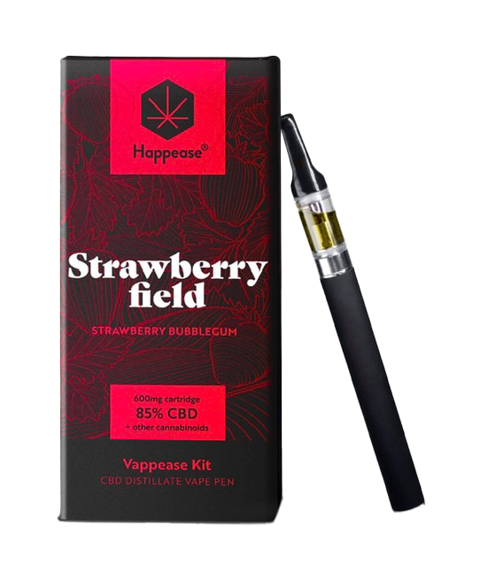 CBD VAPE: Happease Svapo CBD Starter Kit 85% Cannabis CBD-CBG-CBN Strawberry Field Flavor