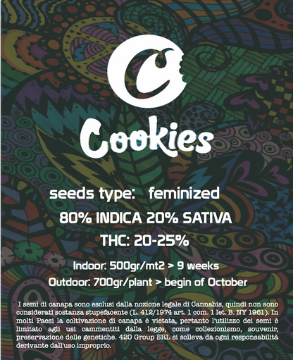 Cookies Semi di Cannabis Femminizzati - THC Cannabis Seeds - Acquista i semi di Cannabis | THC 20-25% - MamaMary
