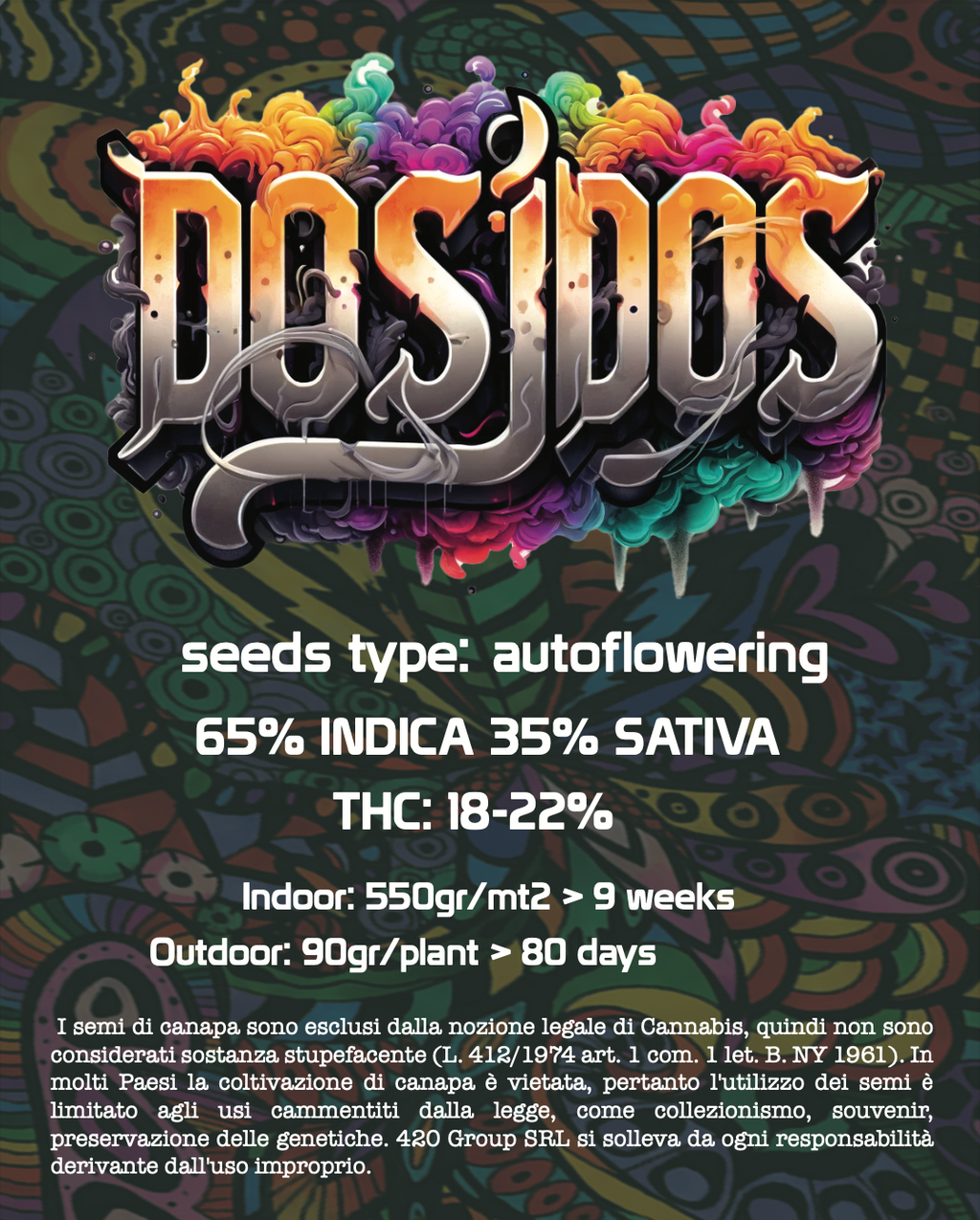 Do-Si-Dos Semi Di Cannabis - THC Auto Seeds Do Si Dos - THC 18-22% - MamaMary