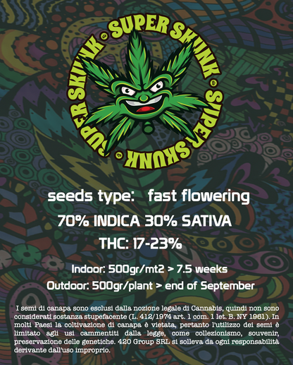 Super Skunk Feminized Cannabis Seeds THC Fast Seeds | THC 17-23% - MamaMary