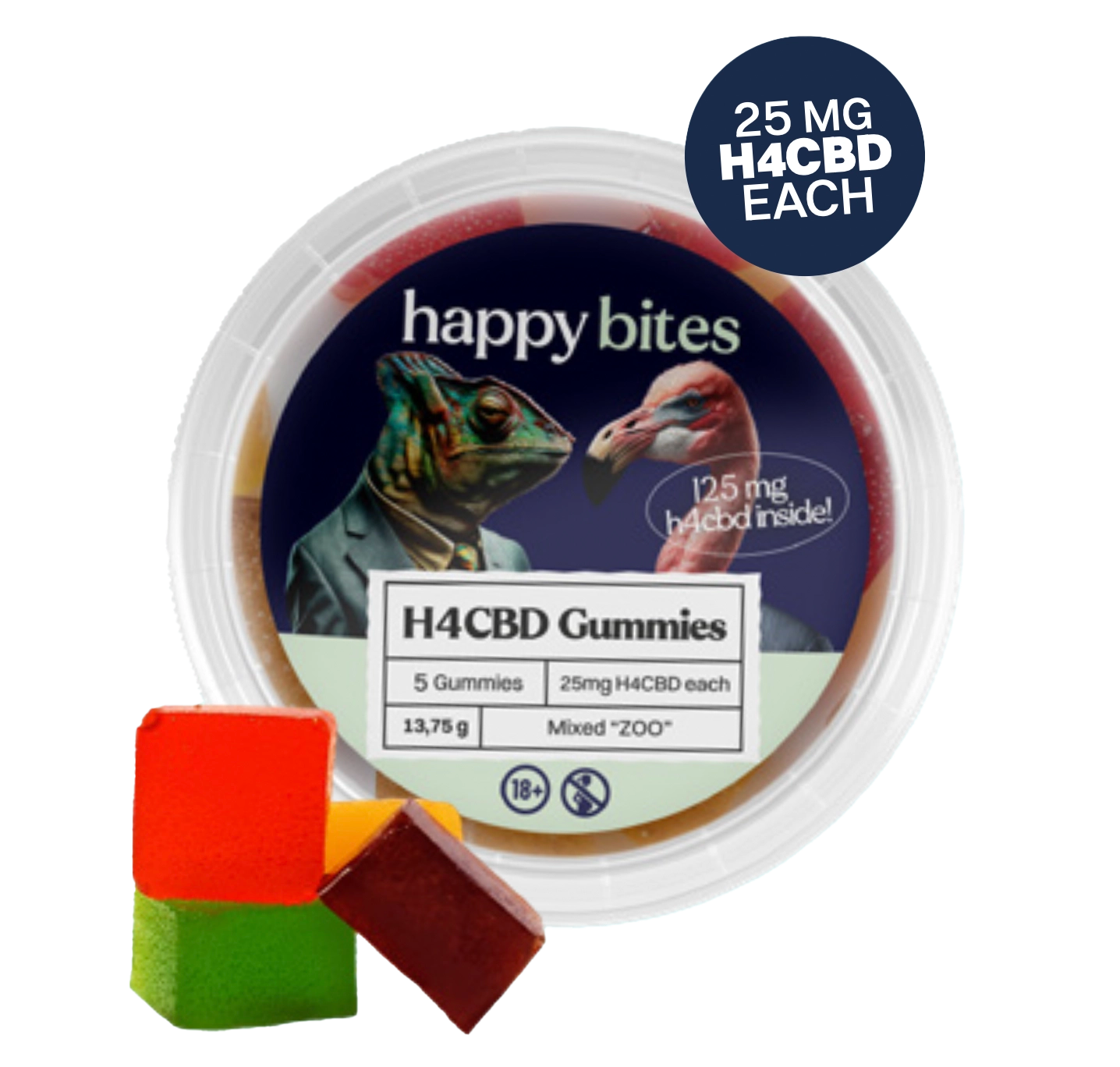 Highly Effective H4CBD Gummies with 125 mg H4CBD (90%) - 5 pieces x 25 mg - MamaMary