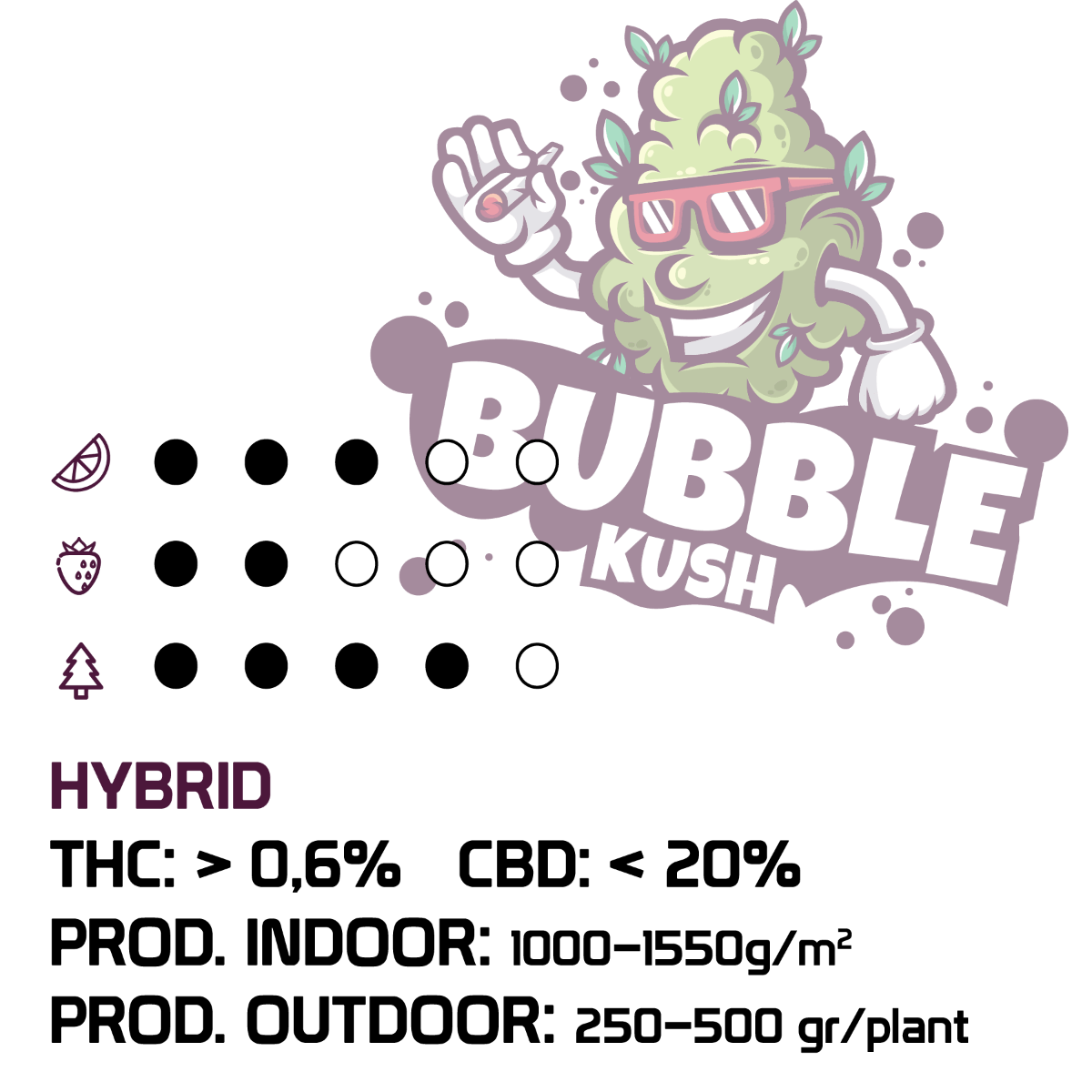 Bubble Kush Semi Regular | CBD 15% THC < 0.6% - mamamary