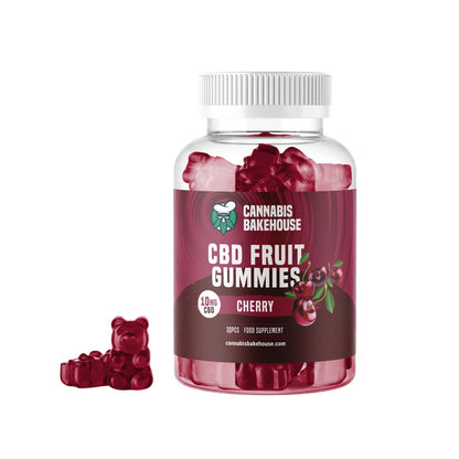 CBD Gummy Bears Cherry Flavor (30 pcs / 10mg CBD per Gummy) - mamamary