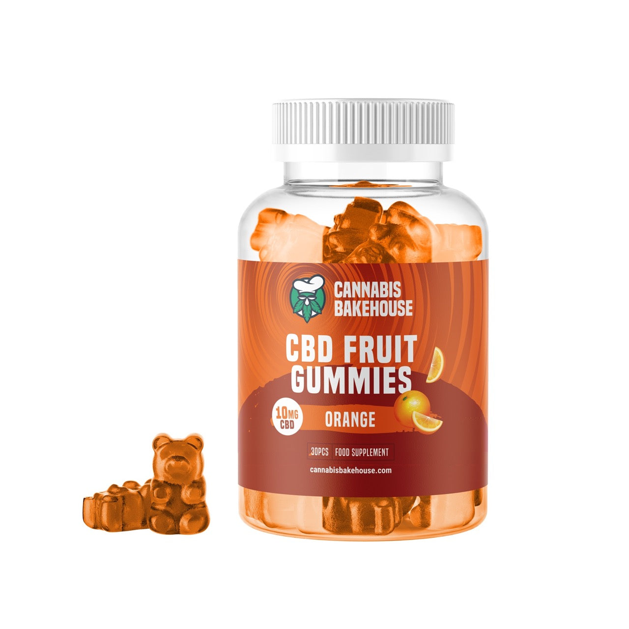 CBD Gummy Bears Orange Flavor (30 pcs / 10mg CBD per Gummy) - mamamary