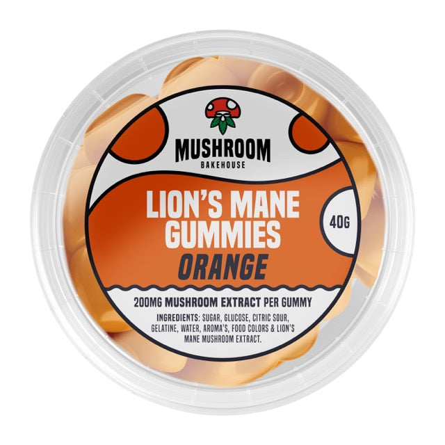 Mushroom Bakehouse Lion’s Mane Gummies  Orange- mamamary