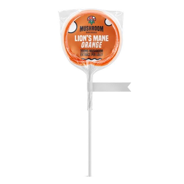 Mushroom Bakehouse Lion’s Mane Lollypops Orange (200mg mushroom extract per lolly) - mamamary